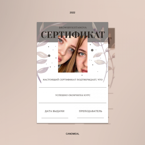 Сертификат для бровиста