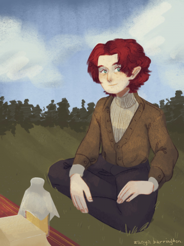 Пример иллюстрации одного персонажа с фоном