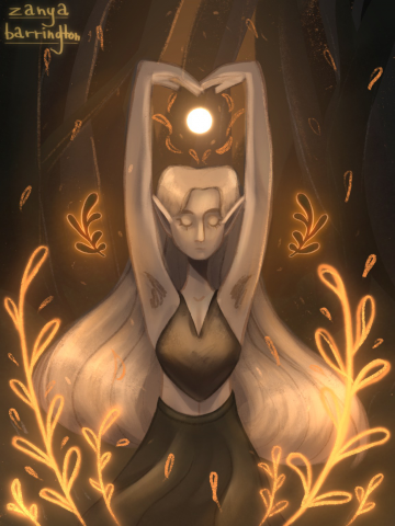 Пример иллюстрации одного персонажа с фоном