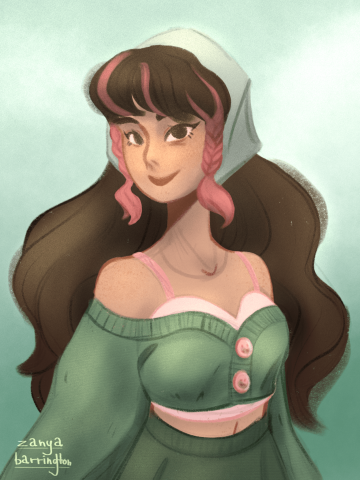 Пример иллюстрации одного персонажа без фона