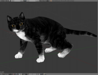 кот - low poly модель для игрового движка