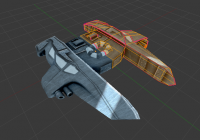 low poly starship for mobile and web platform