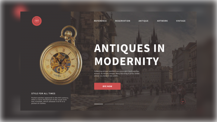 Дизайн сайта "винтажные часы"