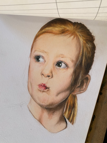 Портрет на заказ, пастель и акварельные карандаш