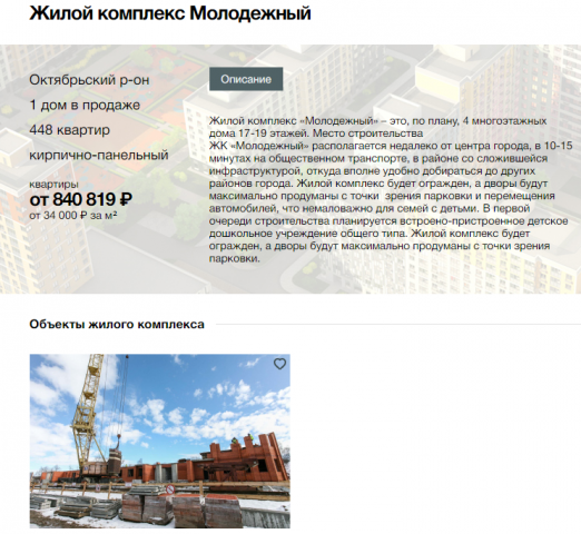 Наполнение сайта о недвижимости