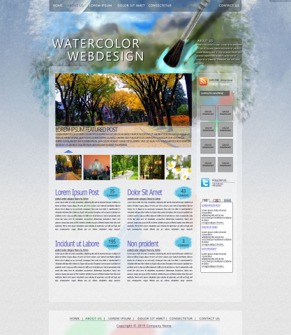 Сайт с акварельным дизайном