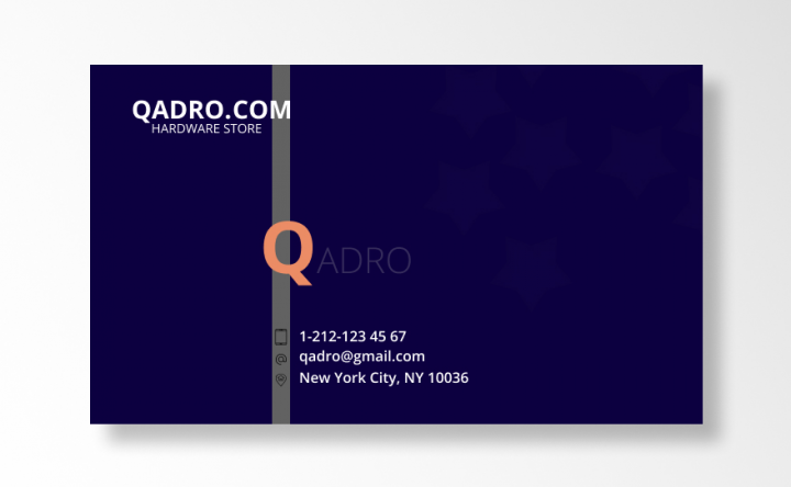 Визитка для магазина Quadro.com