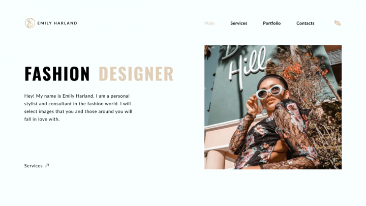 Landing page для дизайнера