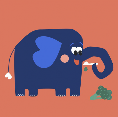 Довольный слон