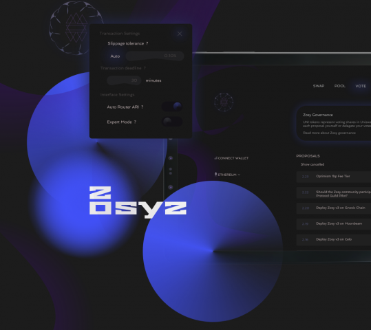 DeFi service ZOSY | design concept