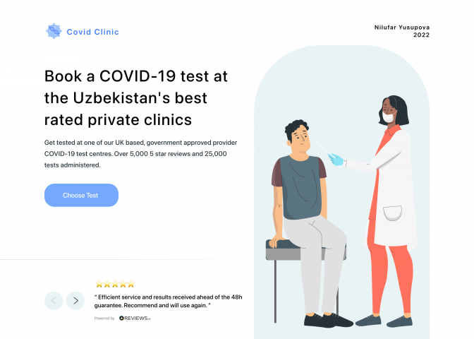 Landing page design for clinic