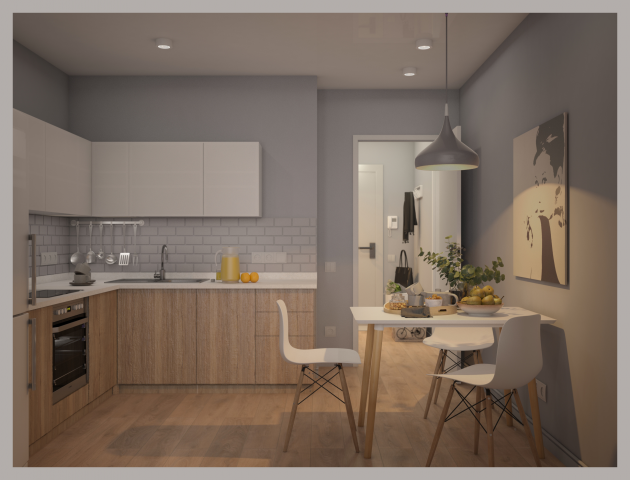 Проект типовой однушки. Кухня