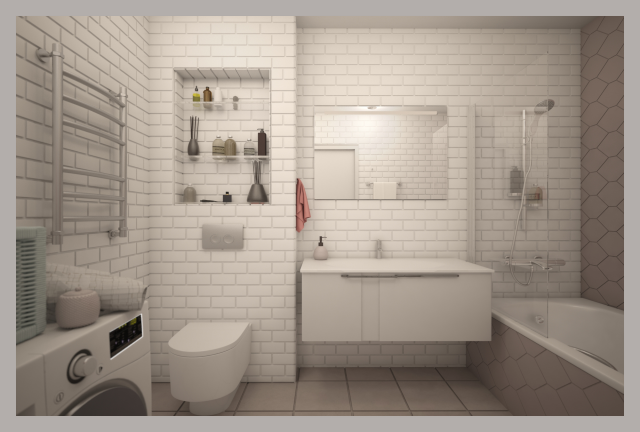 Проект типовой однушки. Ванная комната
