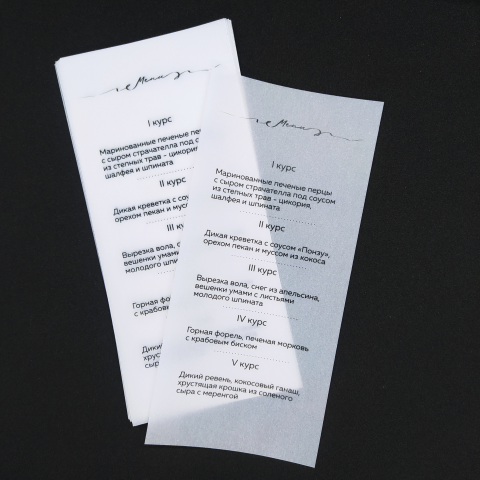 Меню (на кальке)