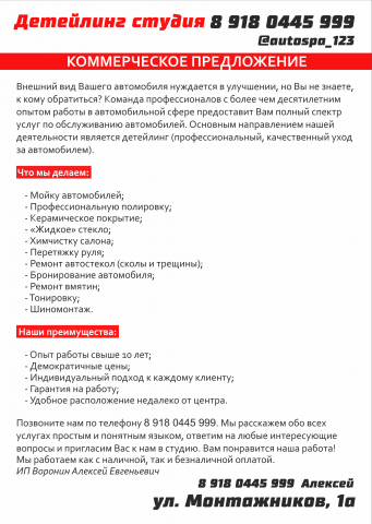 Автосервис флаер