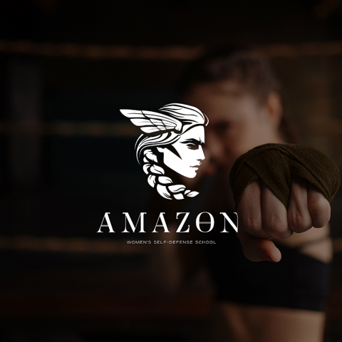 Логотип для школы женской самообороны "AMAZON" - Амазонка