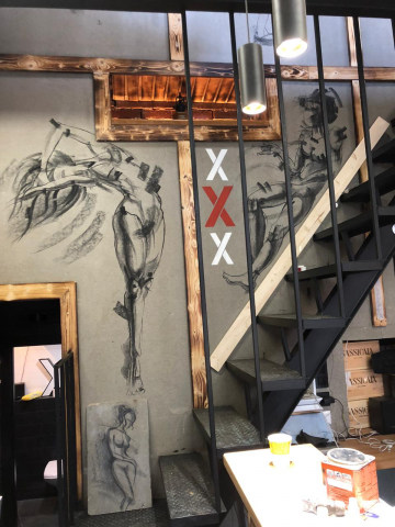 Роспись стен в кофейне "3x CoffeeShop"