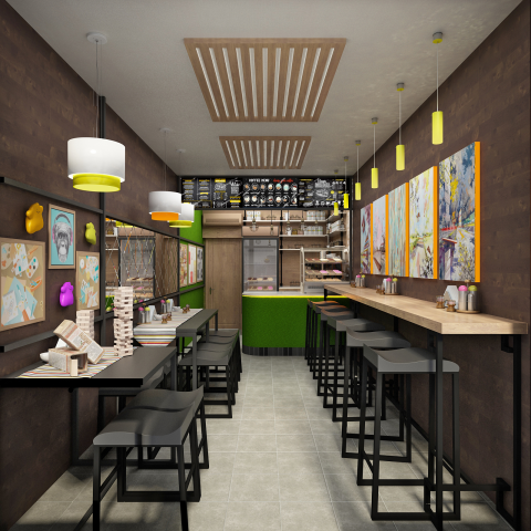 Дизайн - проект кафе "Друзi" 16 кв