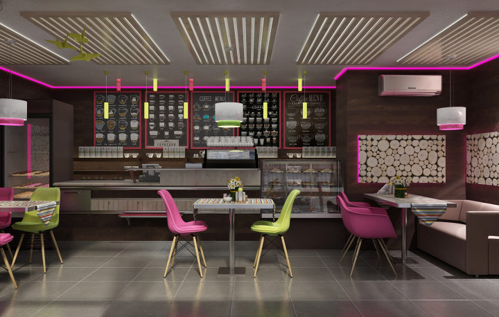 Дизайн - проект кафе "Арома кофе" 22.3 м кв
