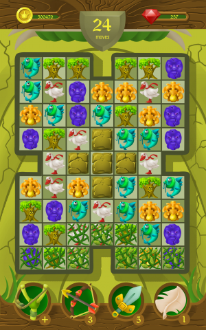 Игровое поле для мобильной игры match 3