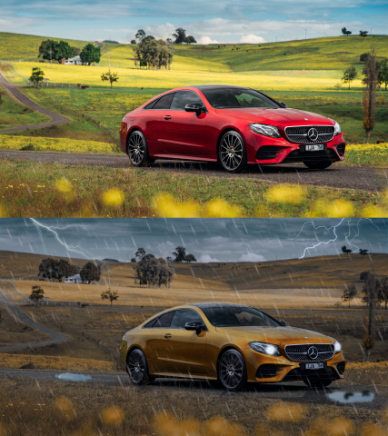 Лето + машина в Осень + Машина