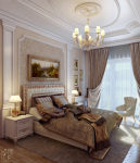 Спальня в классическом стиле.