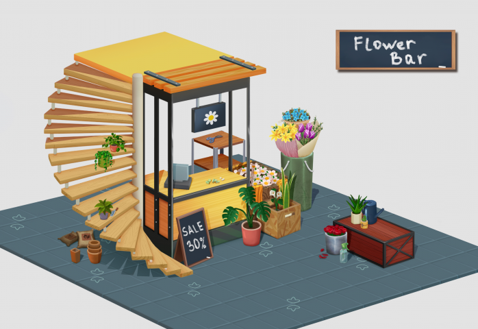 loft style flower shop