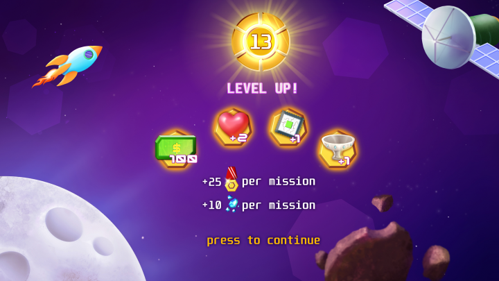 space mobile game UI