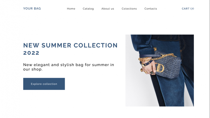 Landing Page для магазина сумок