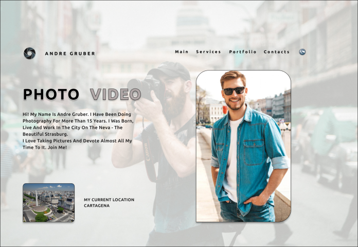 Прототип лендинга для фотографа