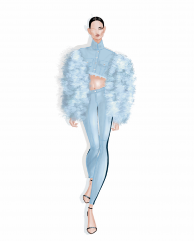 Модель на подиуме. Fashion-иллюстрация