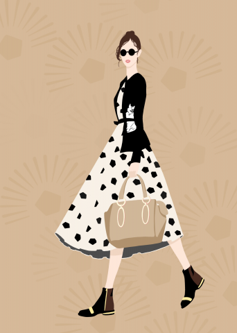 Fashion-иллюстрация в стилистике флэт