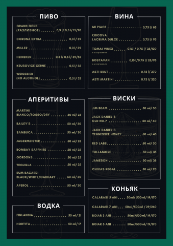Барное меню
