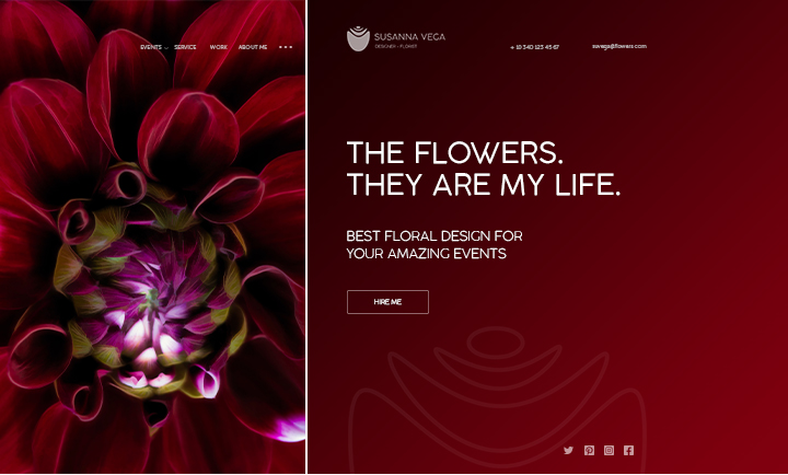 Разработка логотипа и дизайна сайта для флориста Susanna Vega.
