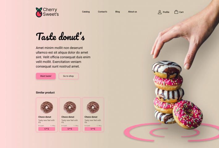Шот лендинга для кондитерской