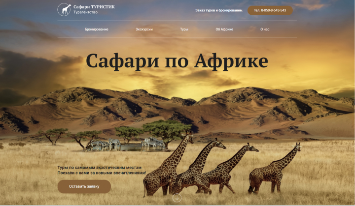 Лендинг "Сафари"