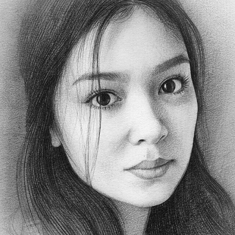 портрет девушки карандашом