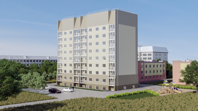 Моделирование и визуализация 9ти этажной новостройки