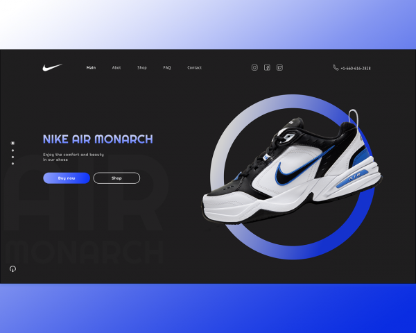 Дизайн 1-го экрана интернет-магазина обуви