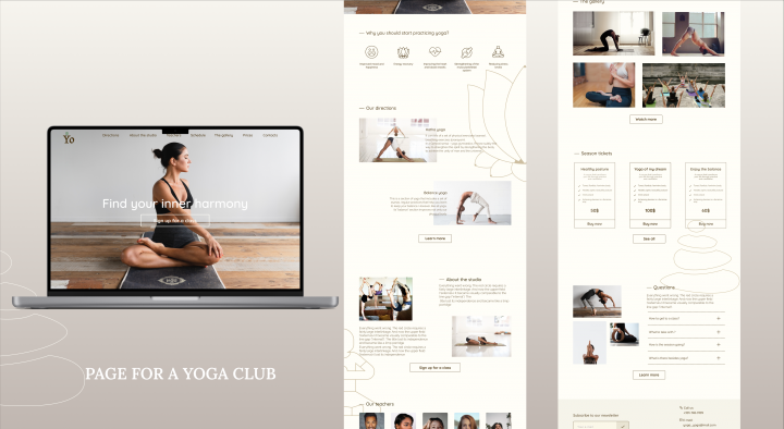 Сайт для студии йоги