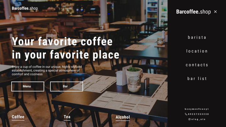 landing page coffeebar
