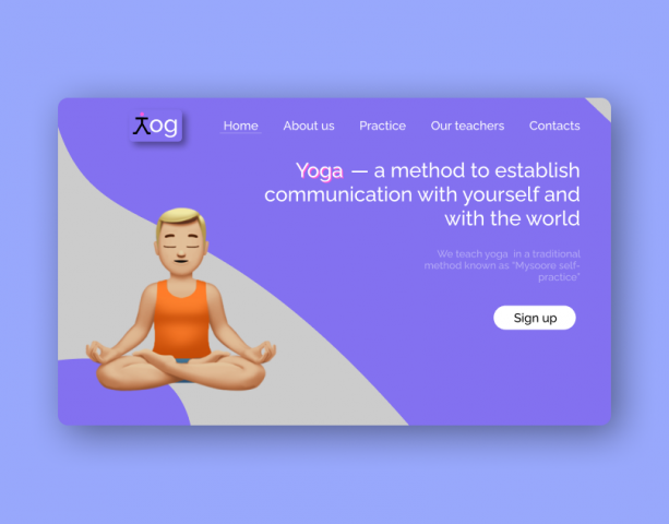 Дизайн лендинга "Yog"