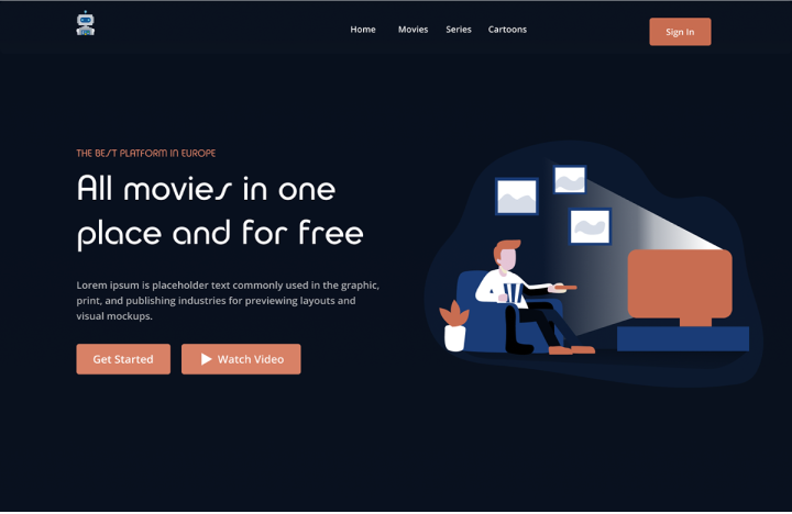 дизайн сайта - онлайн кино