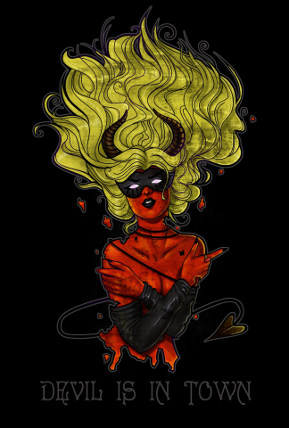 принт на футболку Devil is in Town