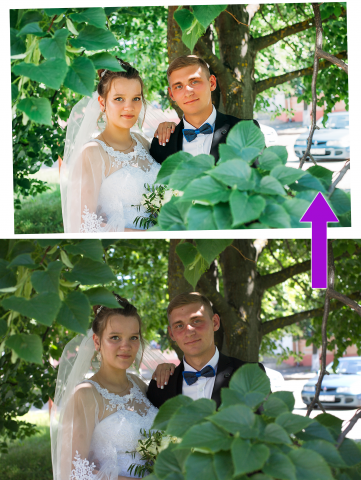 Обработка свадебного фото