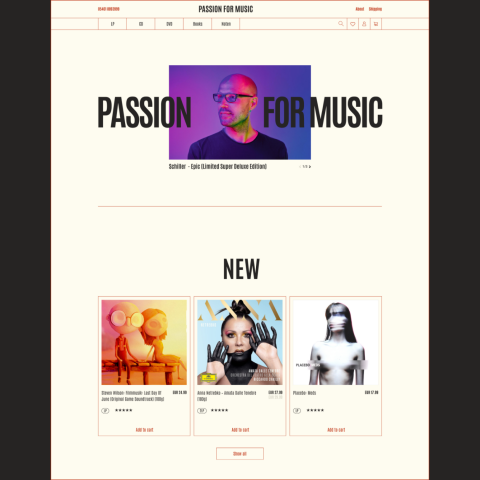 Redesign online store Passion for Music