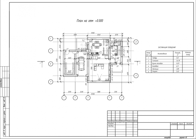 План 1 этажа Индивидуального Жилого дома