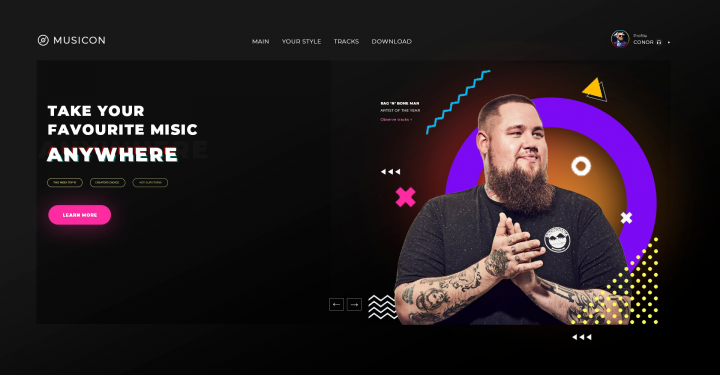 Дизайн сайта для музыкального лэйбла