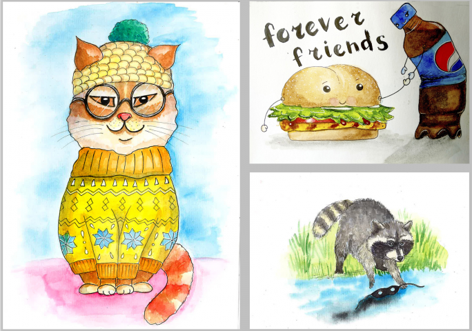 Примеры акварельных иллюстраций