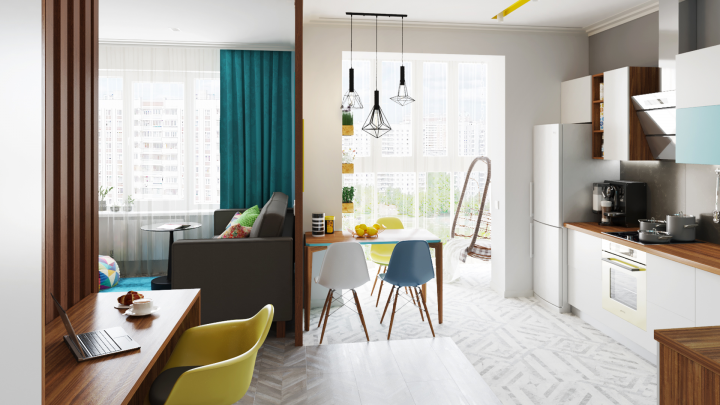 Квартира-студия для молодой пары.